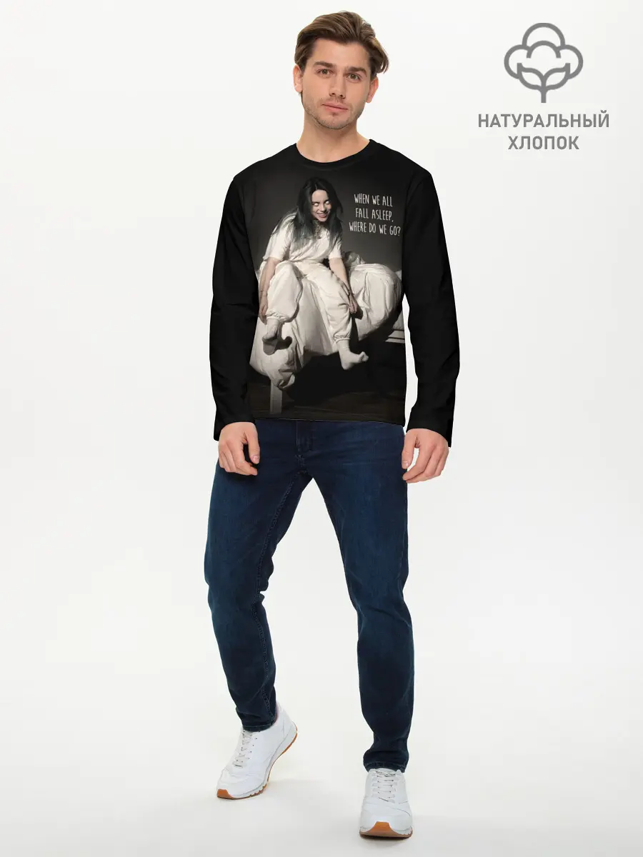 Мужской лонгслив базовый / Billie Eilish (P007_P004ooo1769631, P004ooo1769631)