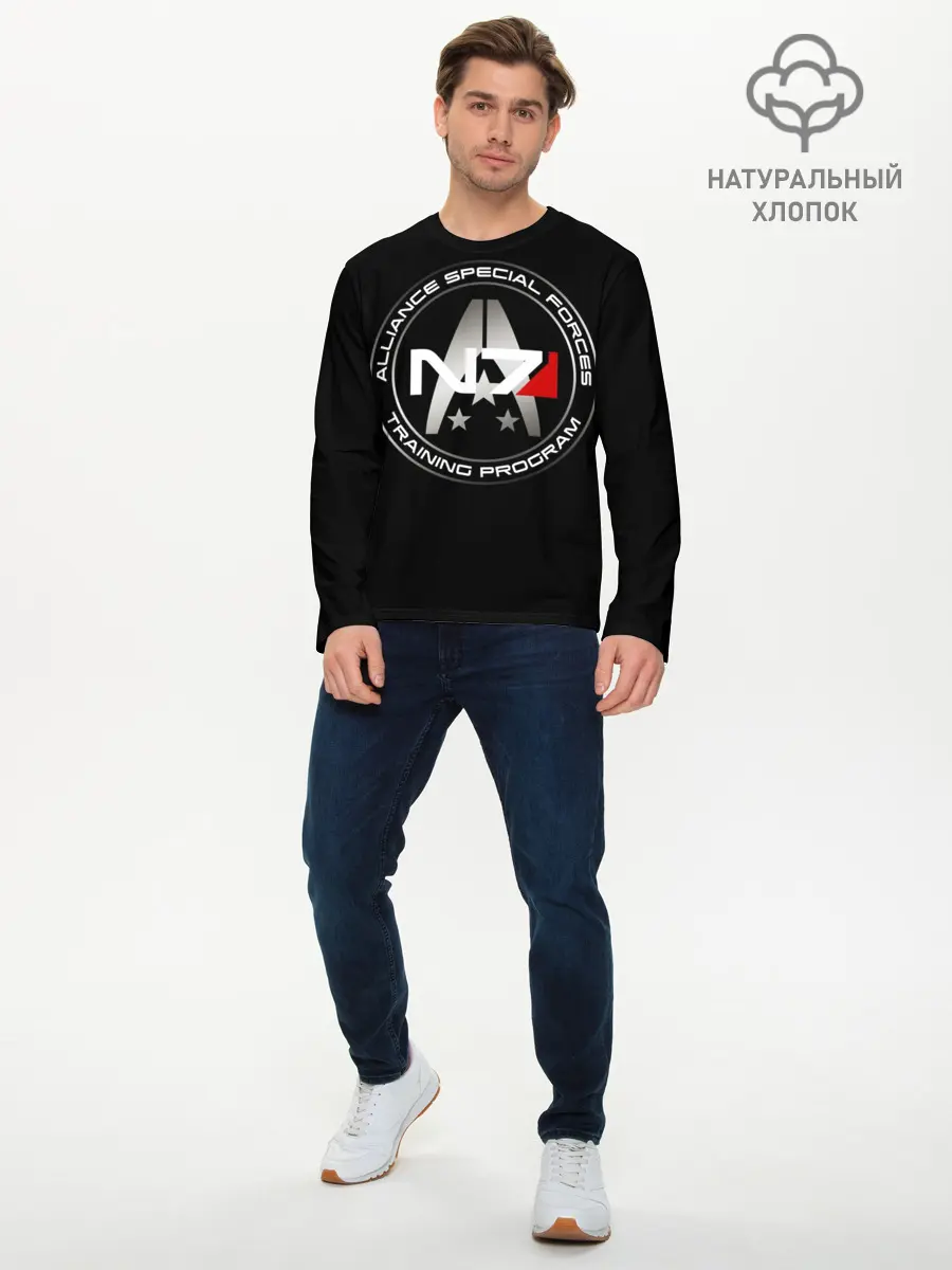 Мужской лонгслив базовый / Mass Effect (P007_P004ooo1768375, P004ooo1768375)