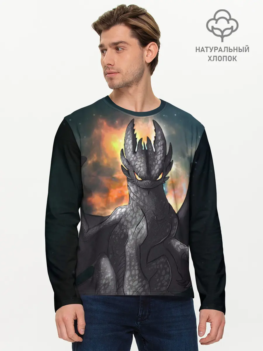 Мужской лонгслив базовый / Night Fury (P007_P004ooo1769131, P004ooo1769131)