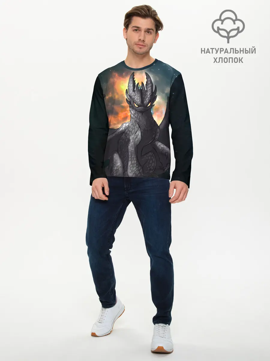 Мужской лонгслив базовый / Night Fury (P007_P004ooo1769131, P004ooo1769131)
