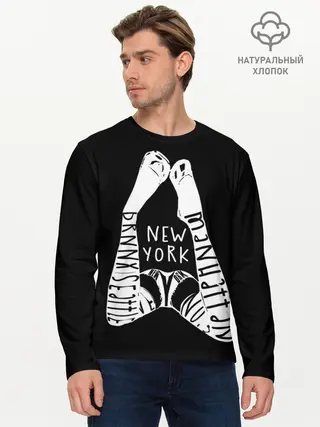Мужской лонгслив базовый / New York