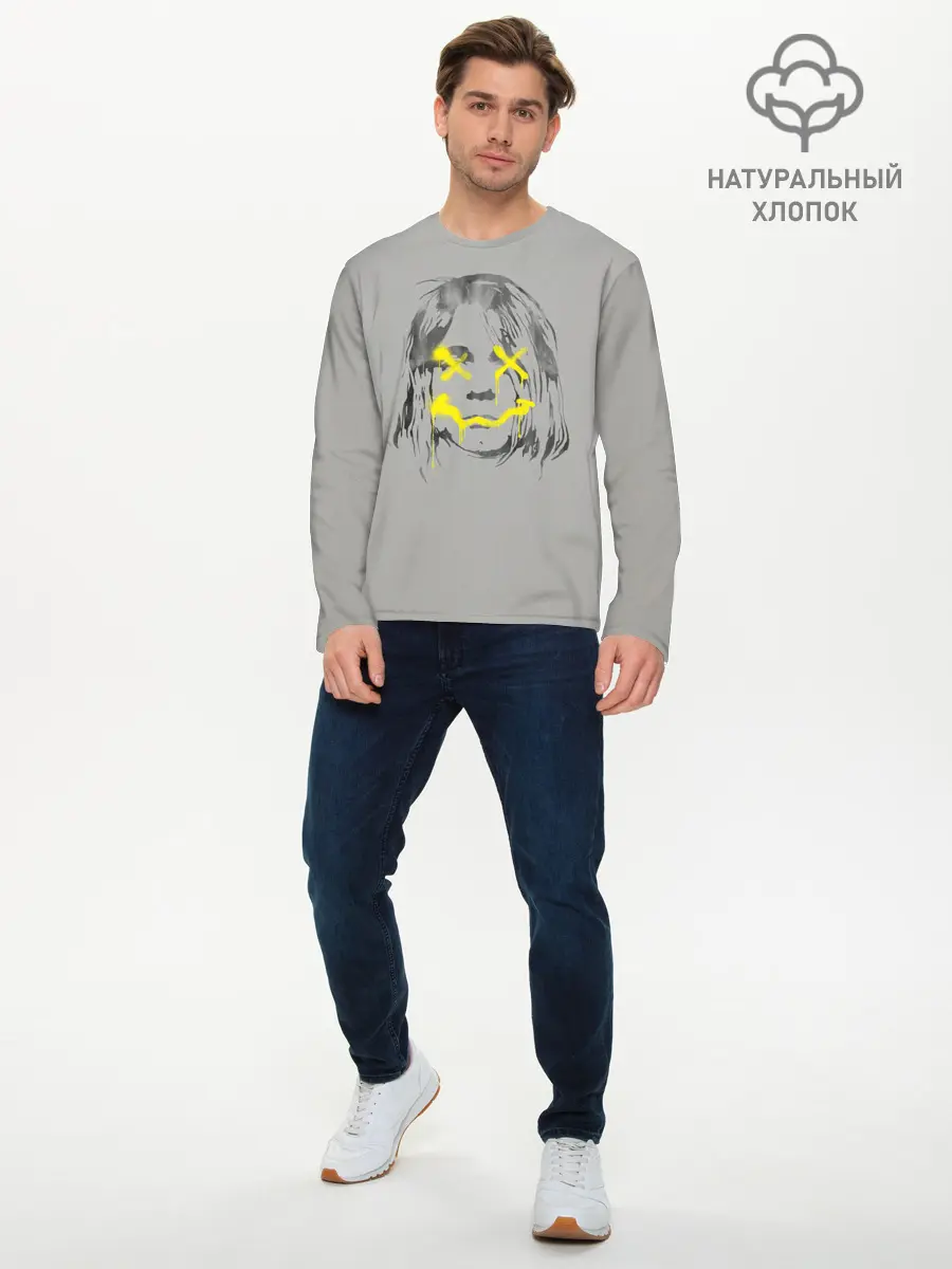 Мужской лонгслив базовый / Курт Кобейн (P007_P004ooo1772267, P004ooo1772267)