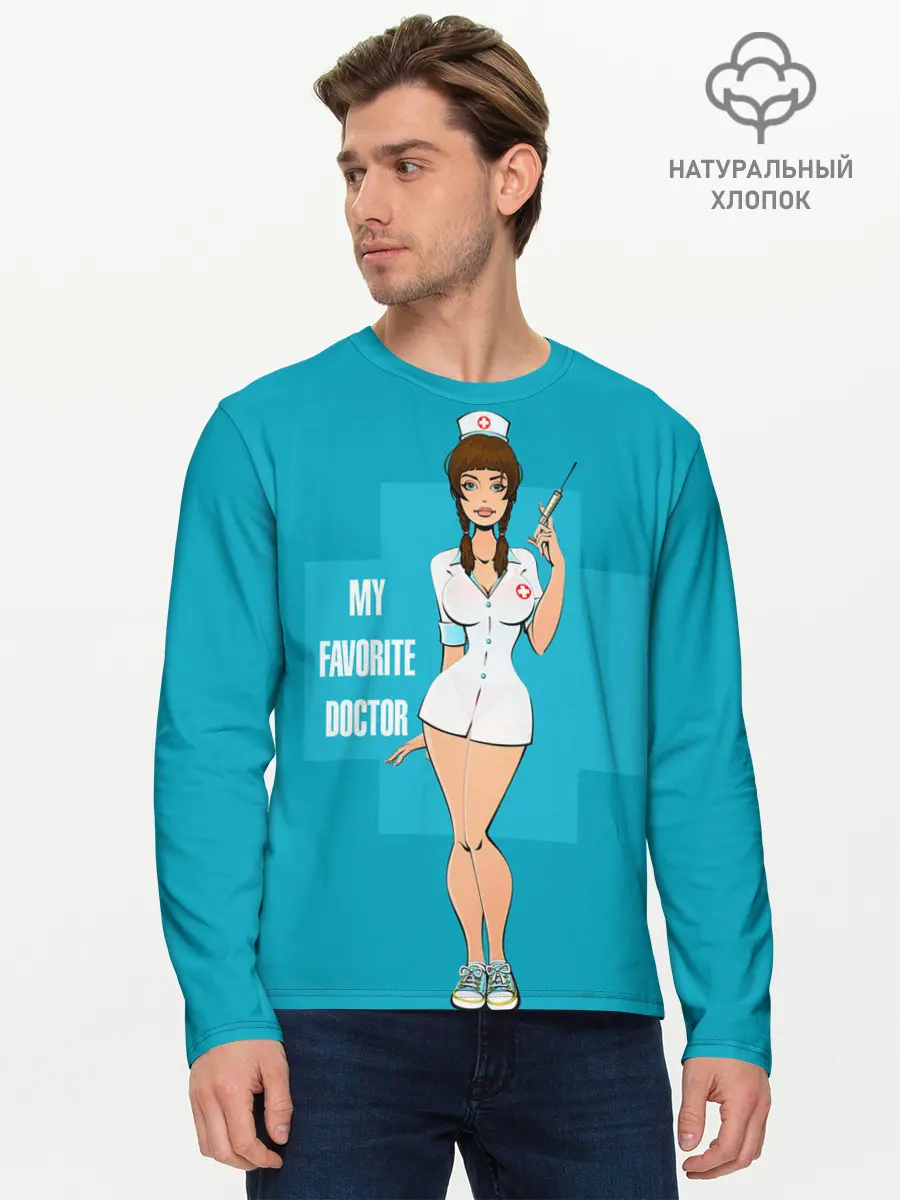 Мужской лонгслив базовый / Sexy nurse (P007_P004ooo1770717, P004ooo1770717)