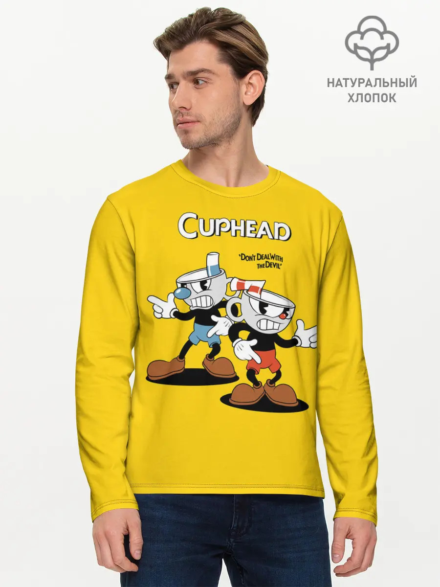 Мужской лонгслив базовый / Cuphead (P007_P004ooo1775065, P004ooo1775065)