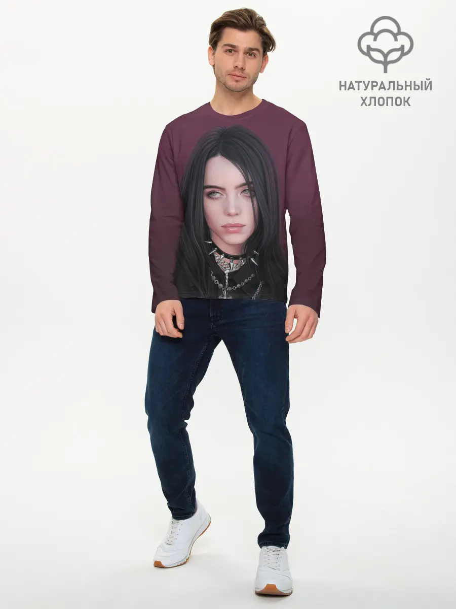 Мужской лонгслив базовый / Black Eilish (P007_P004ooo1774359, P004ooo1774359)