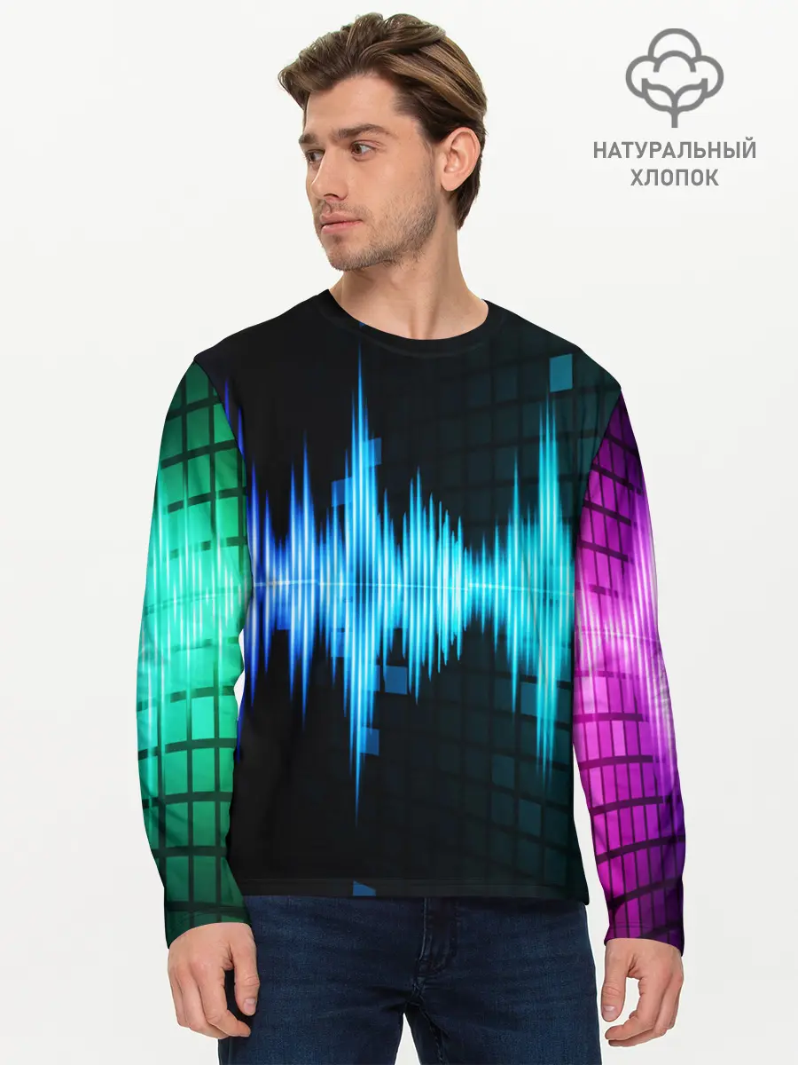 Мужской лонгслив базовый / neon music (P007_P004ooo1774197, P004ooo1774197)