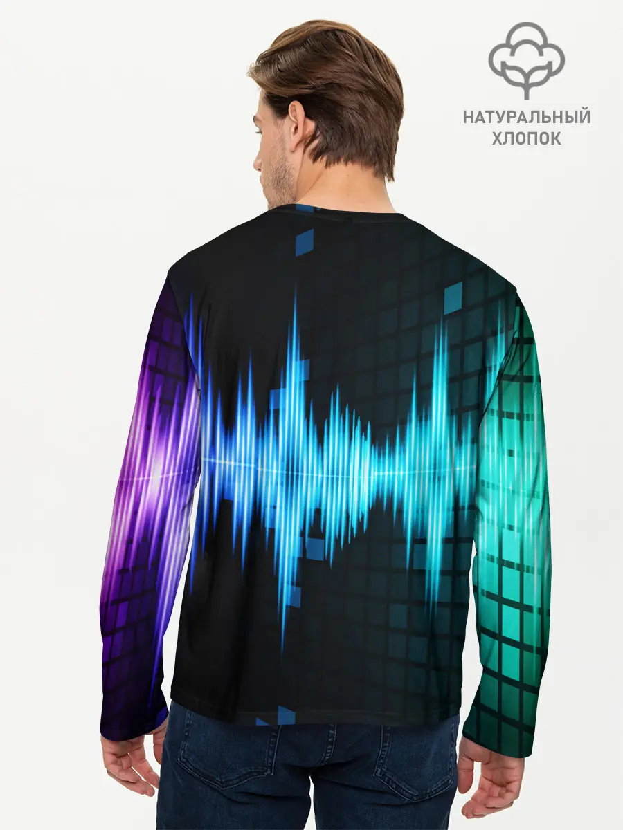 Мужской лонгслив базовый / neon music (P007_P004ooo1774197, P004ooo1774197)