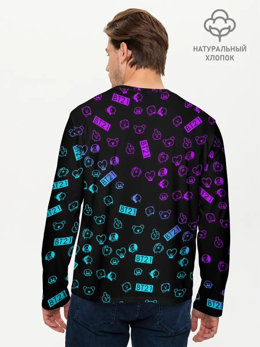 Мужской лонгслив базовый / BTS BT21 (P007_P004ooo1778441, P004ooo1778441)