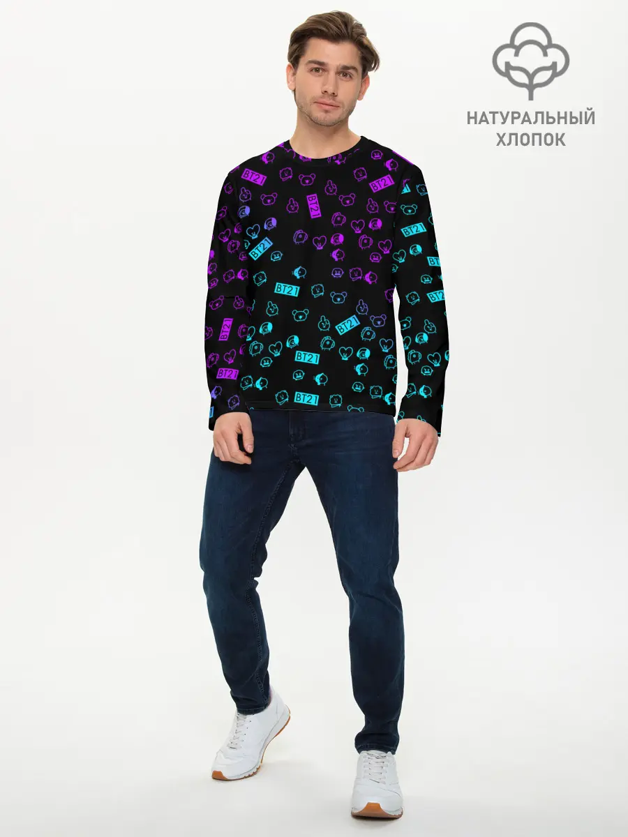 Мужской лонгслив базовый / BTS BT21 (P007_P004ooo1778441, P004ooo1778441)
