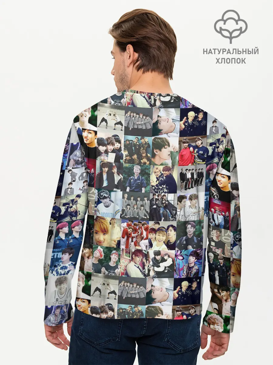 Мужской лонгслив базовый / BTS Collage (P007_P004ooo1778733, P004ooo1778733)