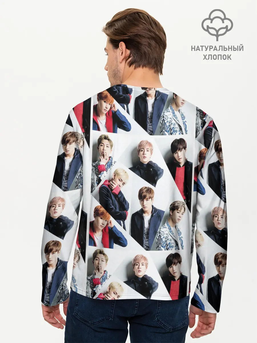 Мужской лонгслив базовый / BTS COLLAGE (P007_P004ooo1778737, P004ooo1778737)