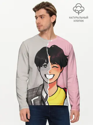 Мужской лонгслив базовый / K-Pop (P007_P004ooo1780557, P004ooo1780557)