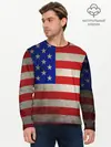 Мужской лонгслив базовый / Американский флаг (P007_P004ooo1781449, P004ooo1781449)