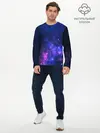 Мужской лонгслив базовый / Неоновый космос (P007_P004ooo1781551, P004ooo1781551)