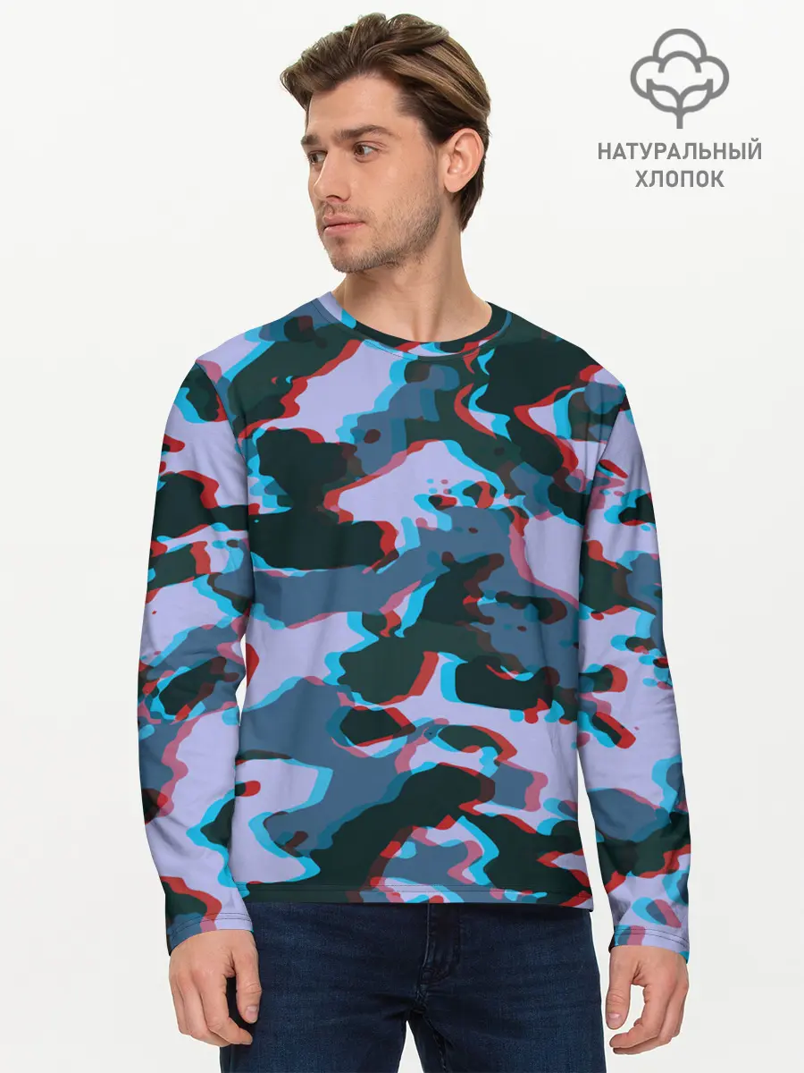 Мужской лонгслив базовый / Камуфляж (P007_P004ooo1781651, P004ooo1781651)