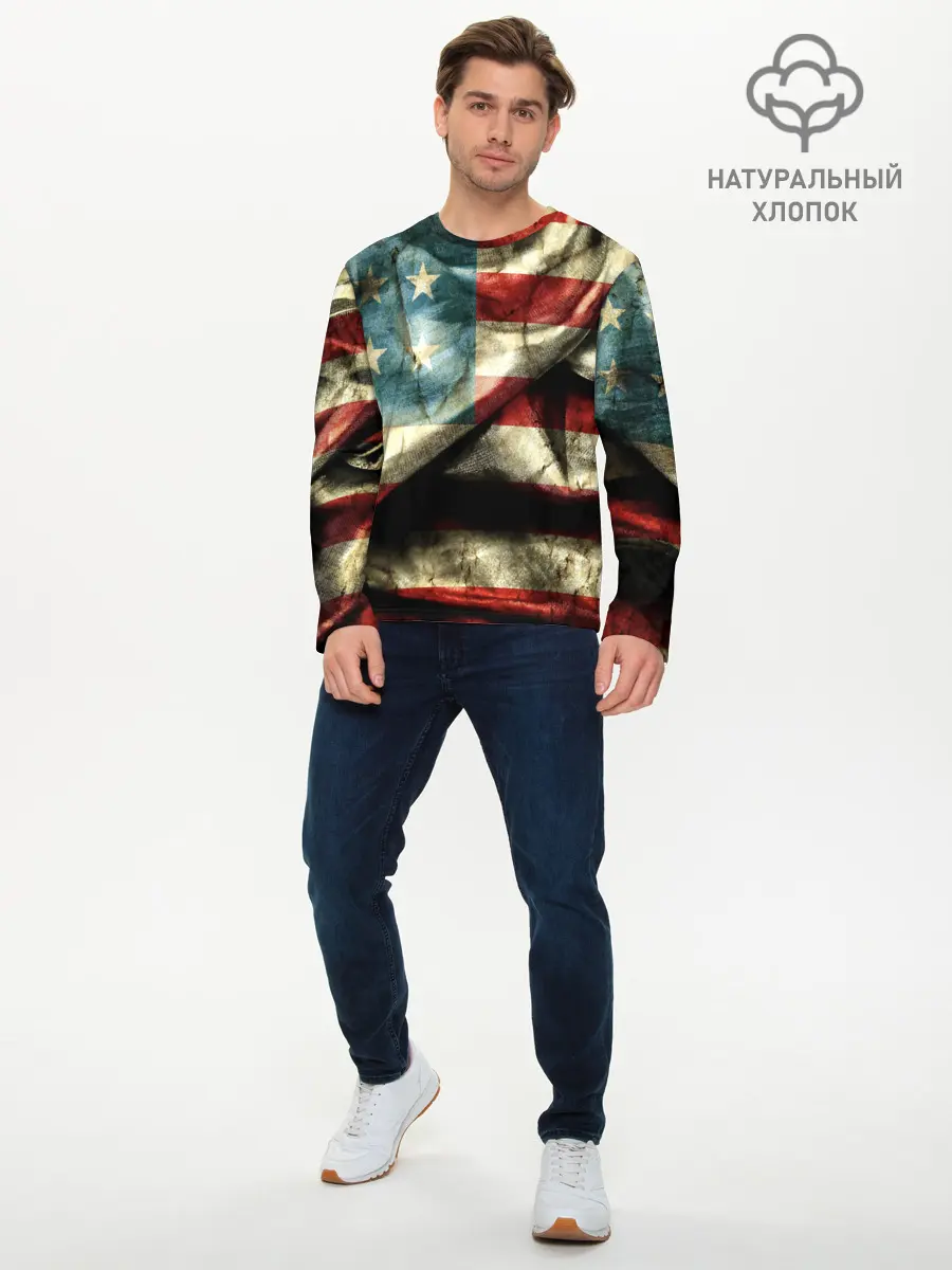Мужской лонгслив базовый / USA 3D (P007_P004ooo1781751, P004ooo1781751)