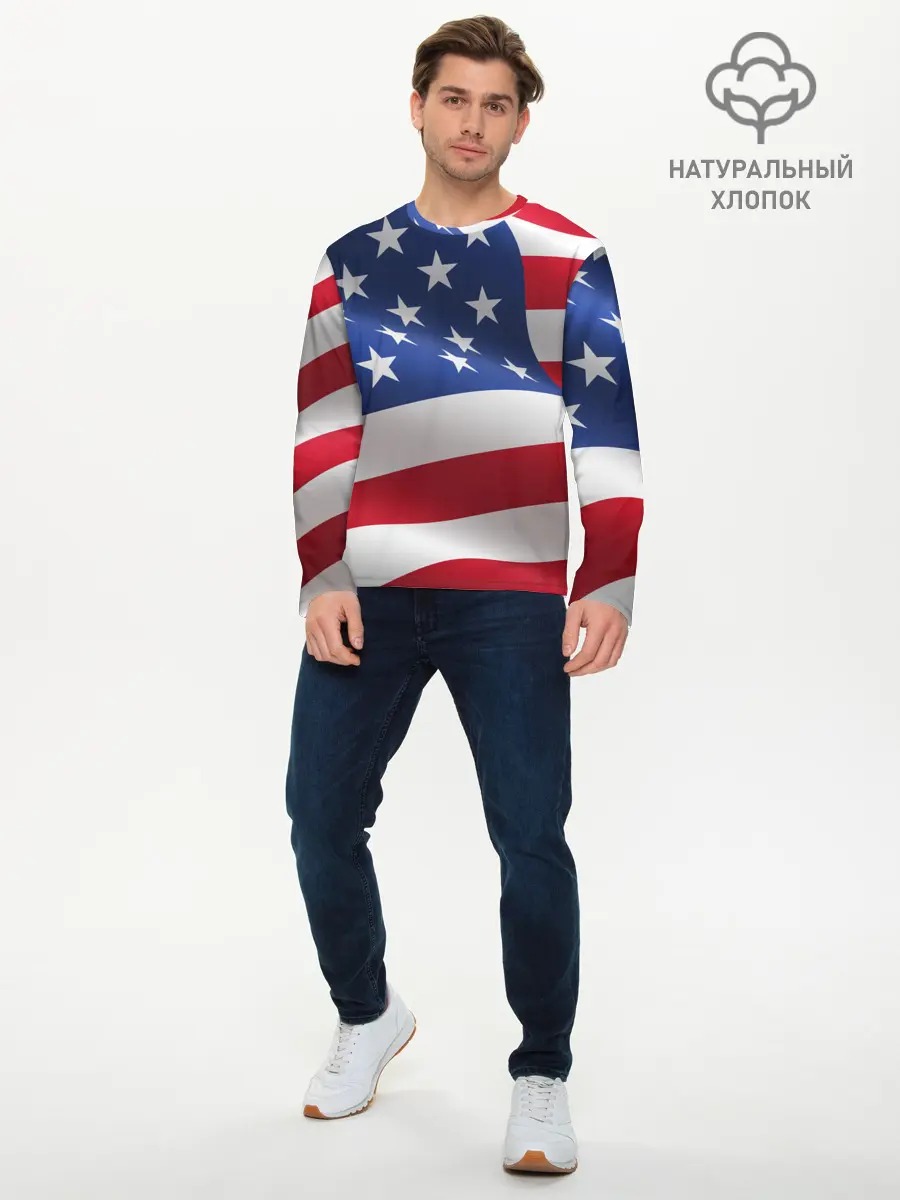 Мужской лонгслив базовый / USA (P007_P004ooo1781769, P004ooo1781769)