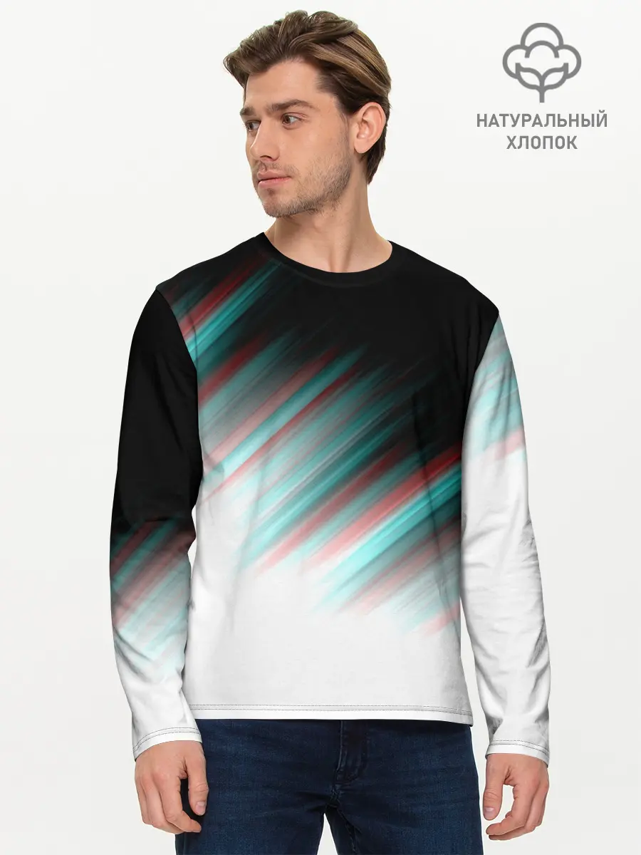 Мужской лонгслив базовый / GLITCH STRIPES (P007_P004ooo1785325, P004ooo1785325)