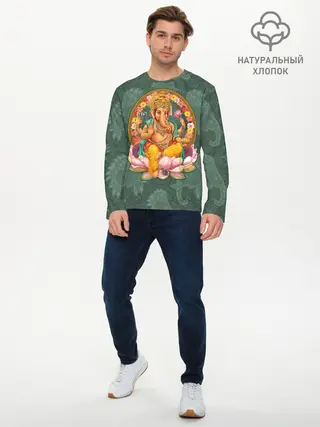 Мужской лонгслив базовый / Ганеша