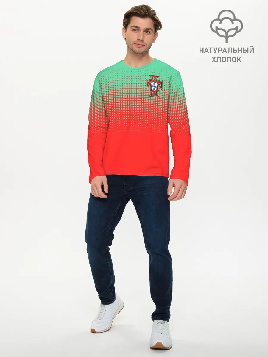 Мужской лонгслив базовый / Сборная Португалии (P007_P004ooo1787447, P004ooo1787447)