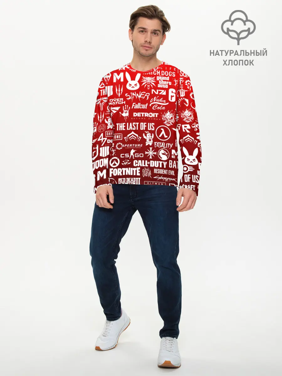 Мужской лонгслив базовый / ЛОГОТИПЫ ИГР (P007_P004ooo1789027, P004ooo1789027)
