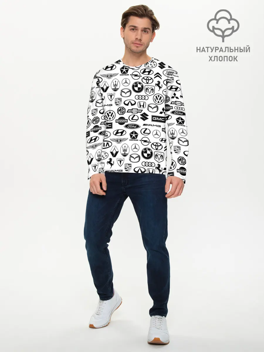 Мужской лонгслив базовый / ЛОГОТИПЫ АВТО (P007_P004ooo1791157, P004ooo1791157)