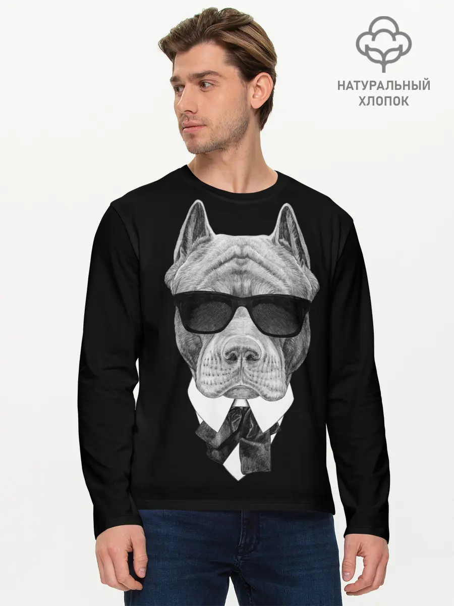 Мужской лонгслив базовый / Питбуль (P007_P004ooo1791621, P004ooo1791621)