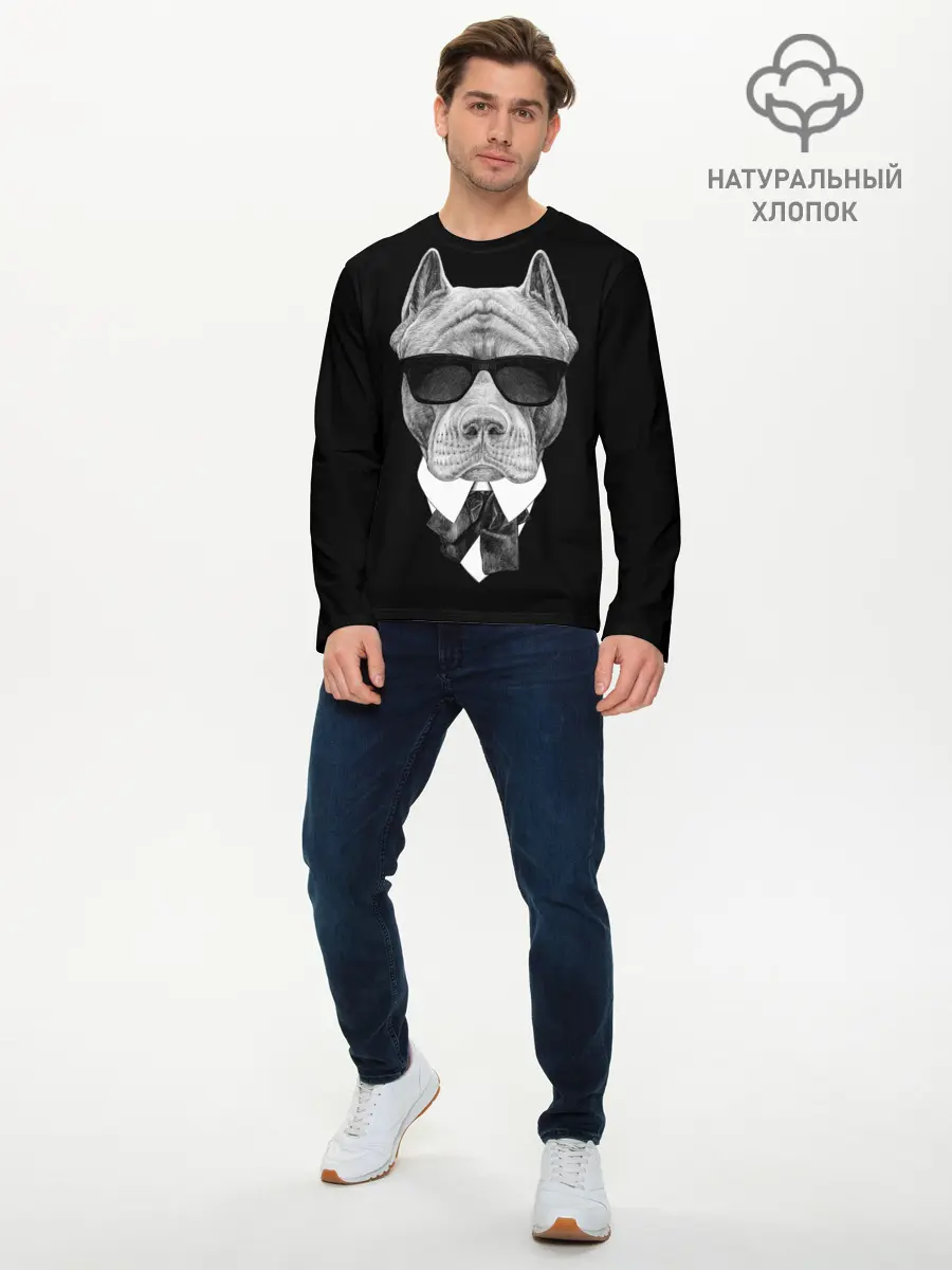 Мужской лонгслив базовый / Питбуль (P007_P004ooo1791621, P004ooo1791621)