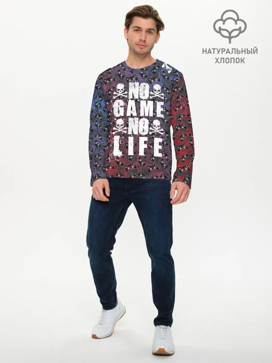 Мужской лонгслив базовый / No Game No Life (P007_P004ooo1794049, P004ooo1794049)