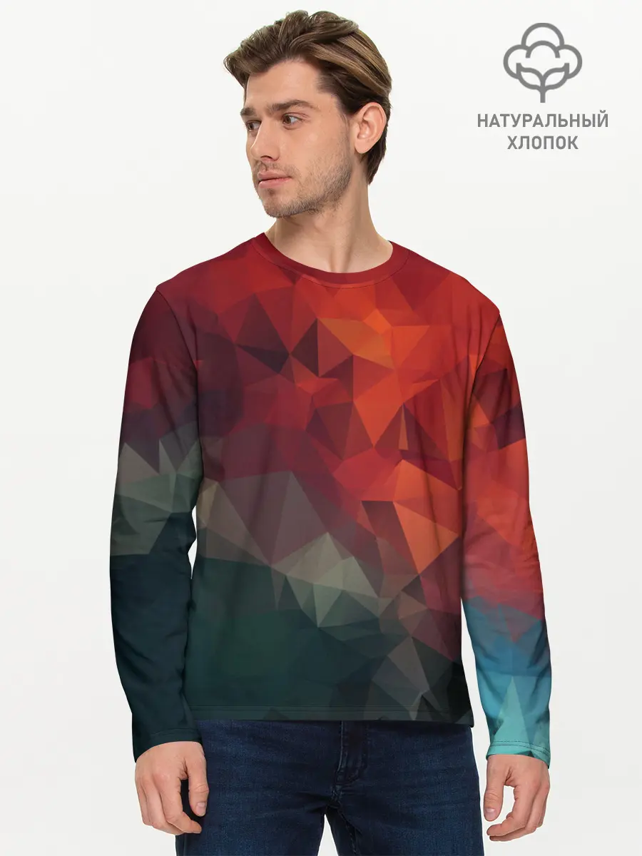 Мужской лонгслив базовый / АБСТРАКЦИЯ. (P007_P004ooo1798767, P004ooo1798767)