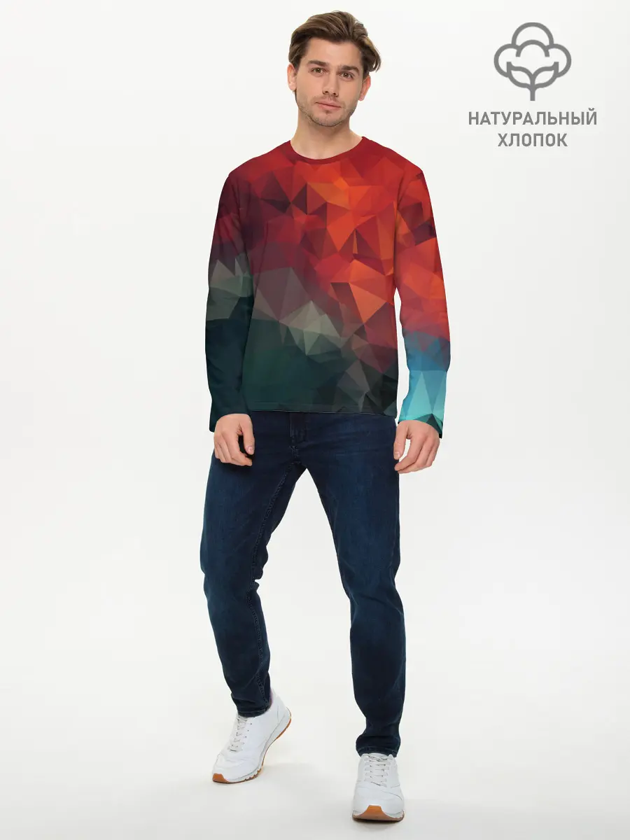Мужской лонгслив базовый / АБСТРАКЦИЯ. (P007_P004ooo1798767, P004ooo1798767)