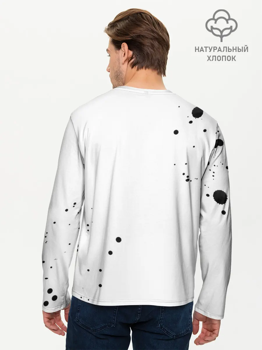 Мужской лонгслив базовый / Белая эмблема Хвоста Феи (P007_P004ooo1800387, P004ooo1800387)