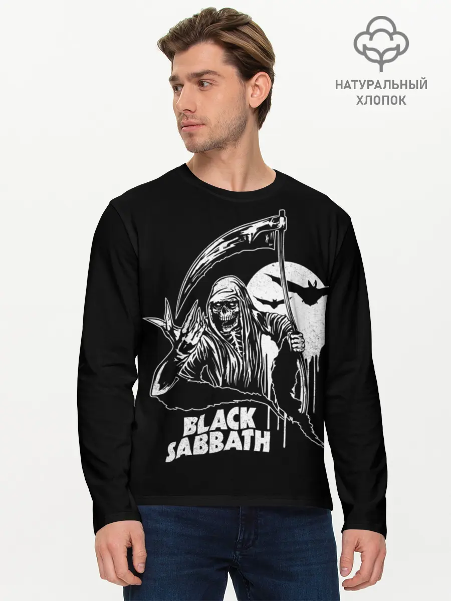 Мужской лонгслив базовый / Black Sabbath (P007_P004ooo1800979, P004ooo1800979)