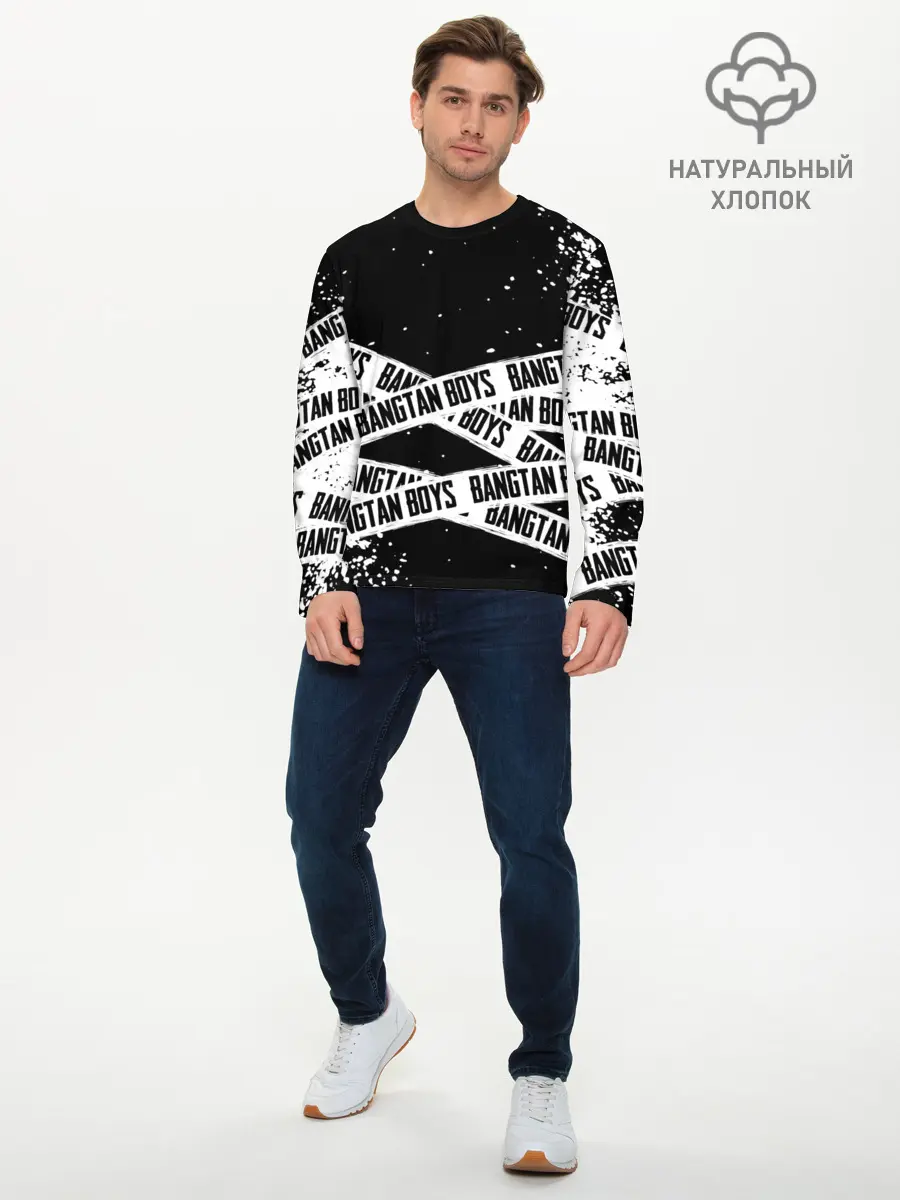 Мужской лонгслив базовый / BTS / БТС (P007_P004ooo1799049, P004ooo1799049)