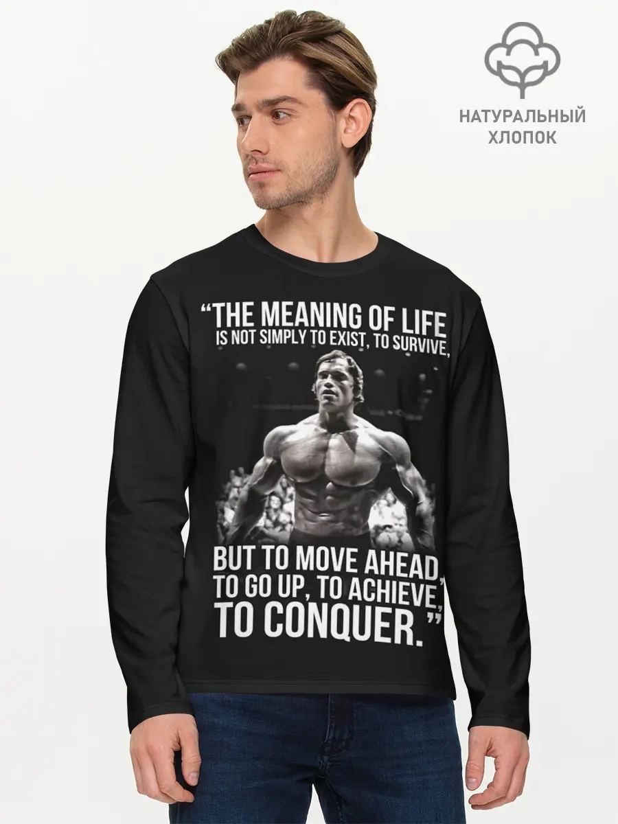 Мужской лонгслив базовый / The Meaning Of Life (P007_P004ooo1798899, P004ooo1798899)