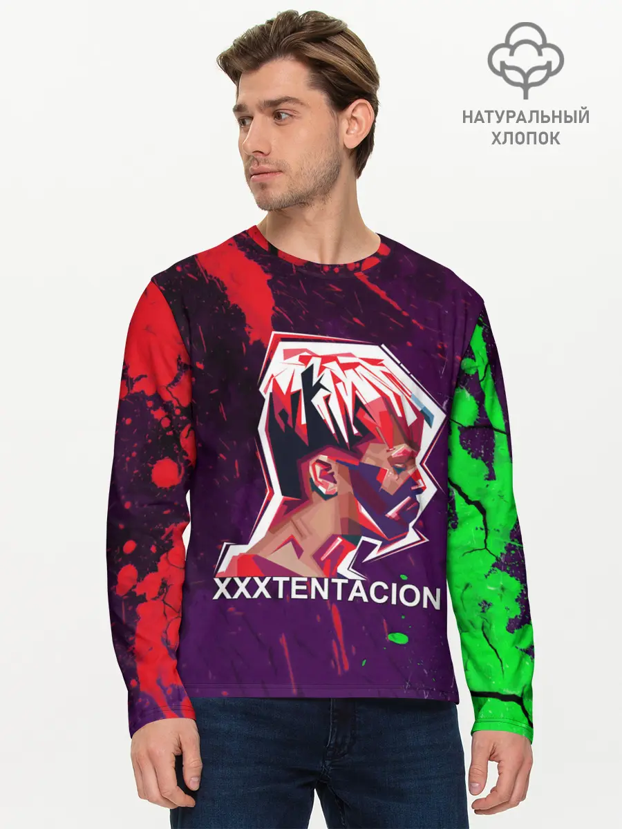 Мужской лонгслив базовый / XXXTENTACION. (P007_P004ooo1801547, P004ooo1801547)