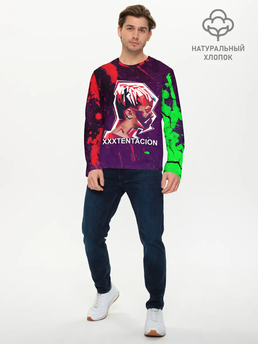 Мужской лонгслив базовый / XXXTENTACION. (P007_P004ooo1801547, P004ooo1801547)