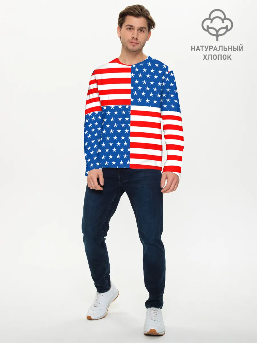 Мужской лонгслив базовый / США (P007_P004ooo1803187, P004ooo1803187)