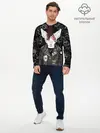 Мужской лонгслив базовый / Кот в косухе (P007_P004ooo1802911, P004ooo1802911)