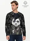 Мужской лонгслив базовый / Панда в косухе (P007_P004ooo1802917, P004ooo1802917)