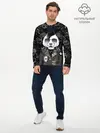 Мужской лонгслив базовый / Панда в косухе (P007_P004ooo1802917, P004ooo1802917)