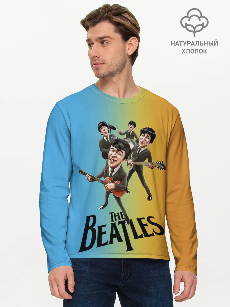 Мужской лонгслив базовый / The Beatles (P007_P004ooo1803063, P004ooo1803063)
