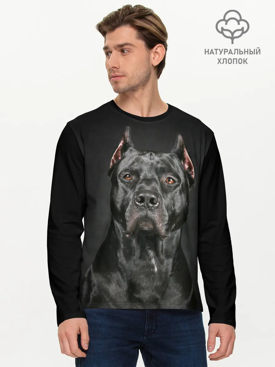 Мужской лонгслив базовый / Питбуль (P007_P004ooo1804921, P004ooo1804921)