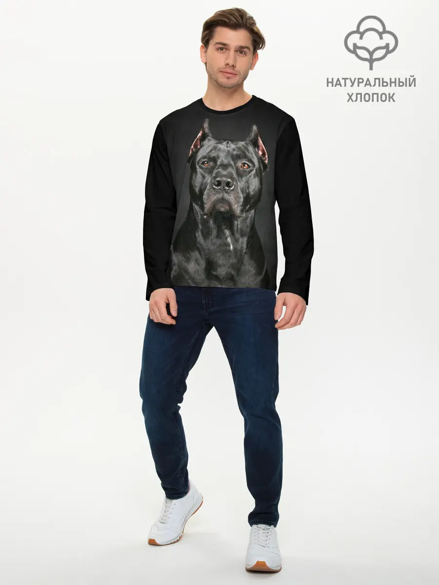 Мужской лонгслив базовый / Питбуль (P007_P004ooo1804921, P004ooo1804921)