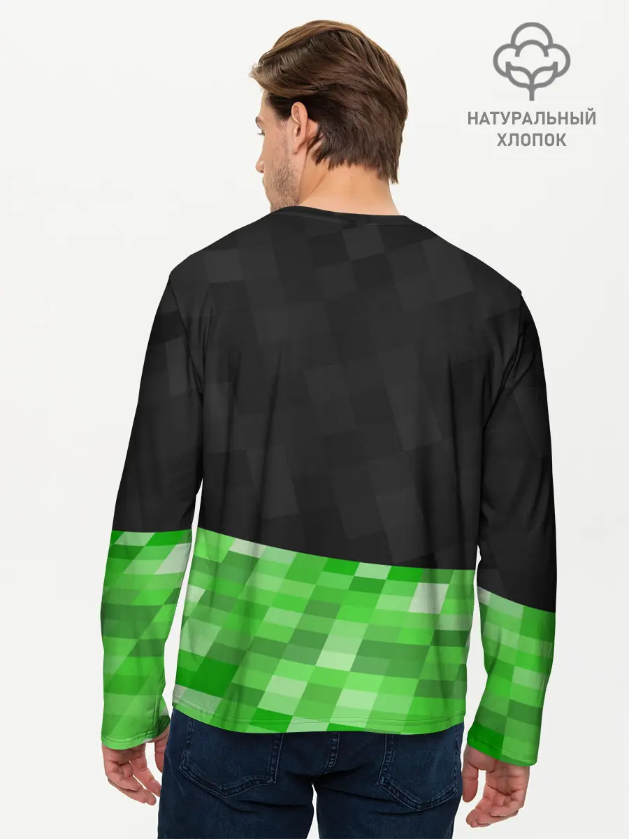 Мужской лонгслив базовый / Minecraft EARTH - Котик (P007_P004ooo1805617, P004ooo1805617)