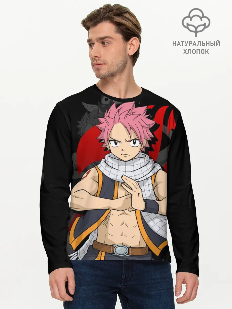 Мужской лонгслив базовый / Fairy Tail, Нацу (P007_P004ooo1807031, P004ooo1807031)