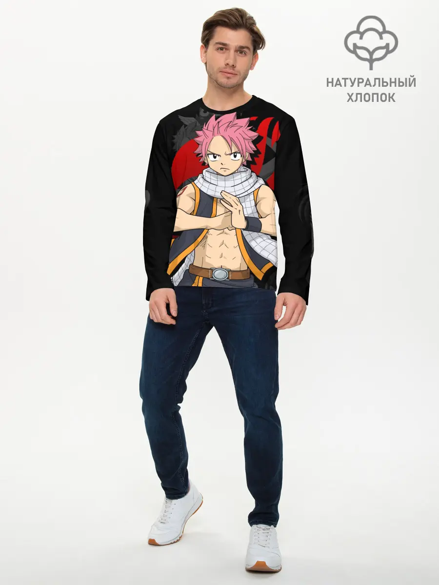Мужской лонгслив базовый / Fairy Tail, Нацу (P007_P004ooo1807031, P004ooo1807031)