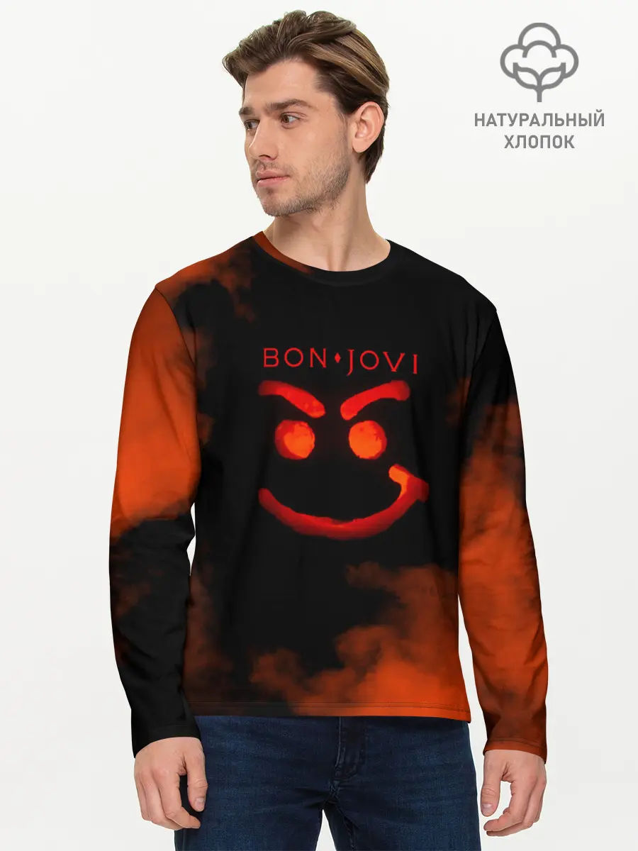 Мужской лонгслив базовый / Bon Jovi (P007_P004ooo1807033, P004ooo1807033)