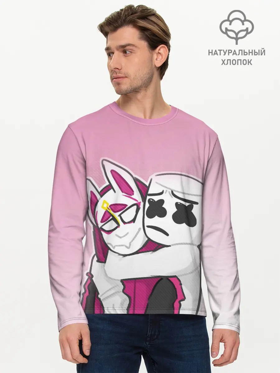 Мужской лонгслив базовый / Fortnite Marshmello (P007_P004ooo1807967, P004ooo1807967)