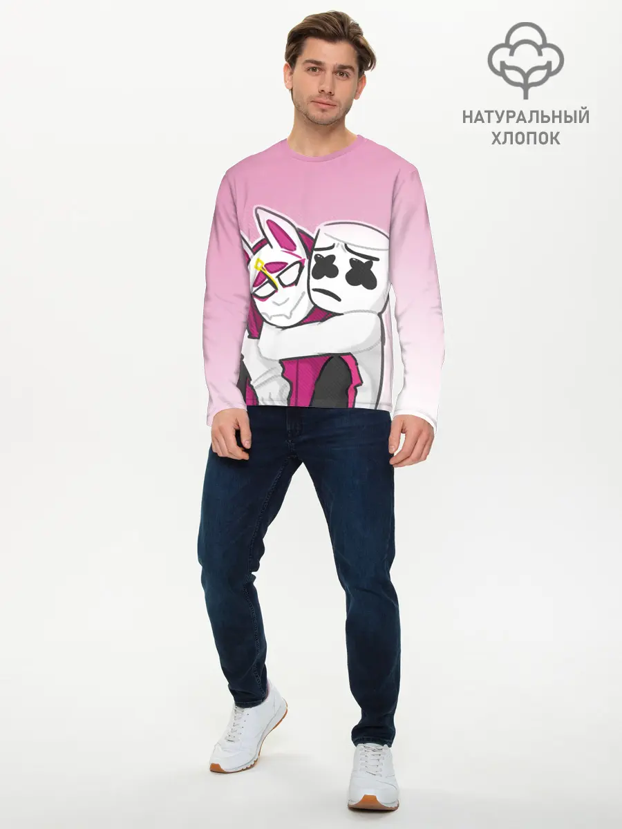 Мужской лонгслив базовый / Fortnite Marshmello (P007_P004ooo1807967, P004ooo1807967)
